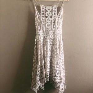 Free People- White lace, flow dress